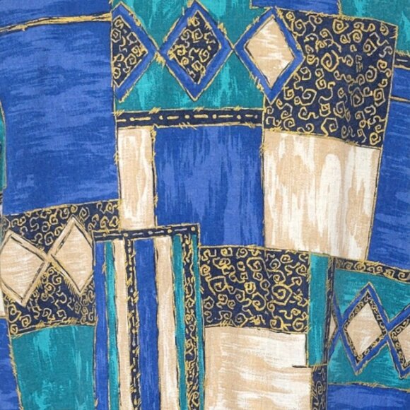 Vintage 80s Blair Patchwork Print Blazer Geometric Made in USA Size Medium - Picture 10 of 10